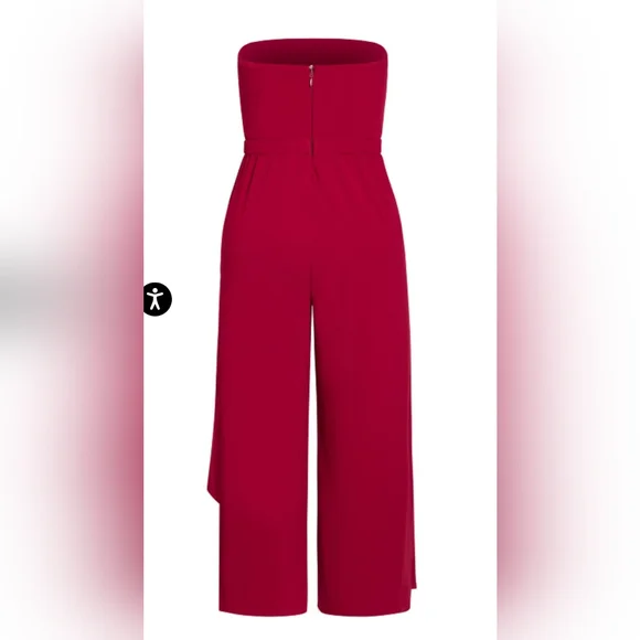 NWT City Chic Attract Strapless Jumpsuit Wine 🍷 Red XS 14 - Picture 5 of 6